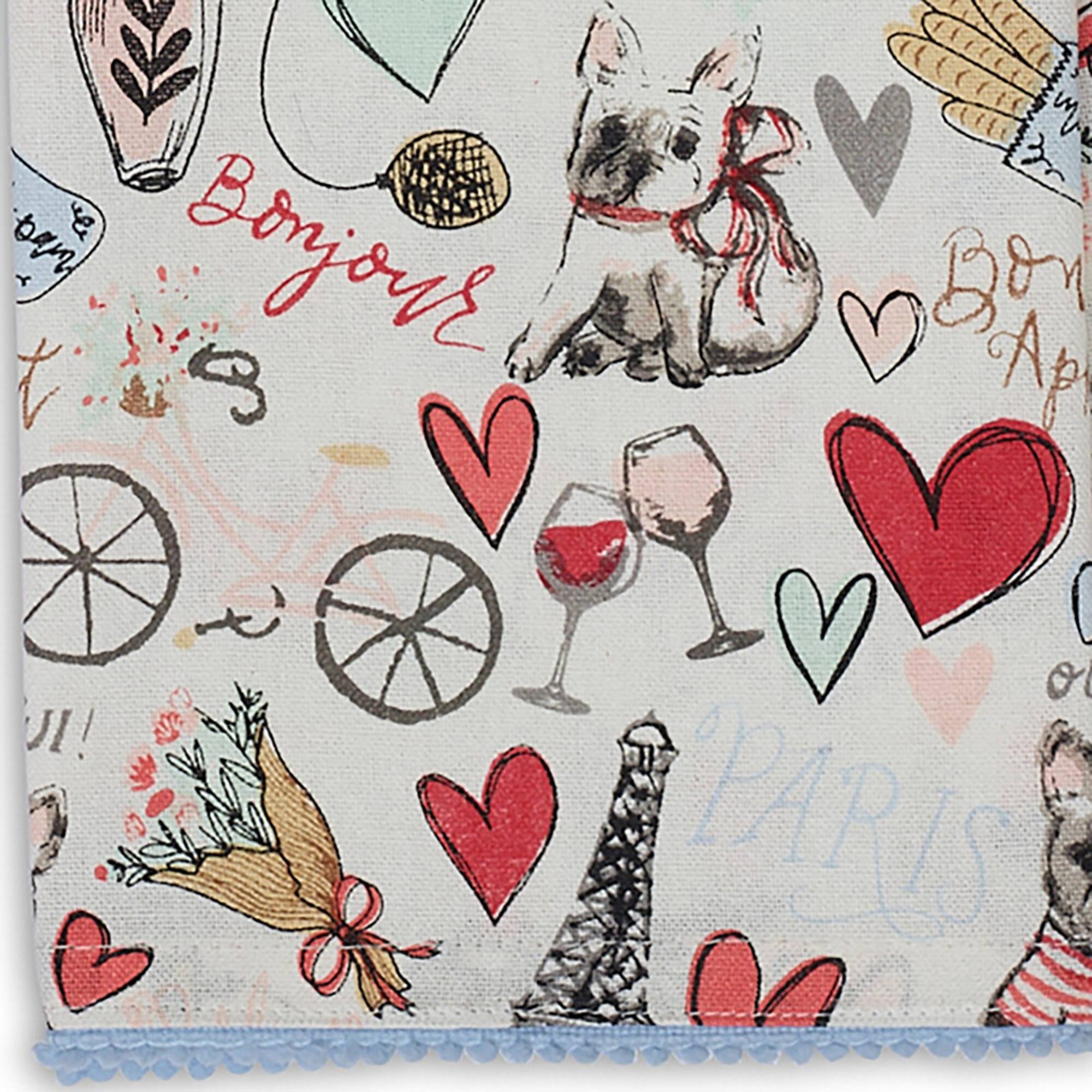 DII® I Love Paris Printed Dish Towels, 4ct.